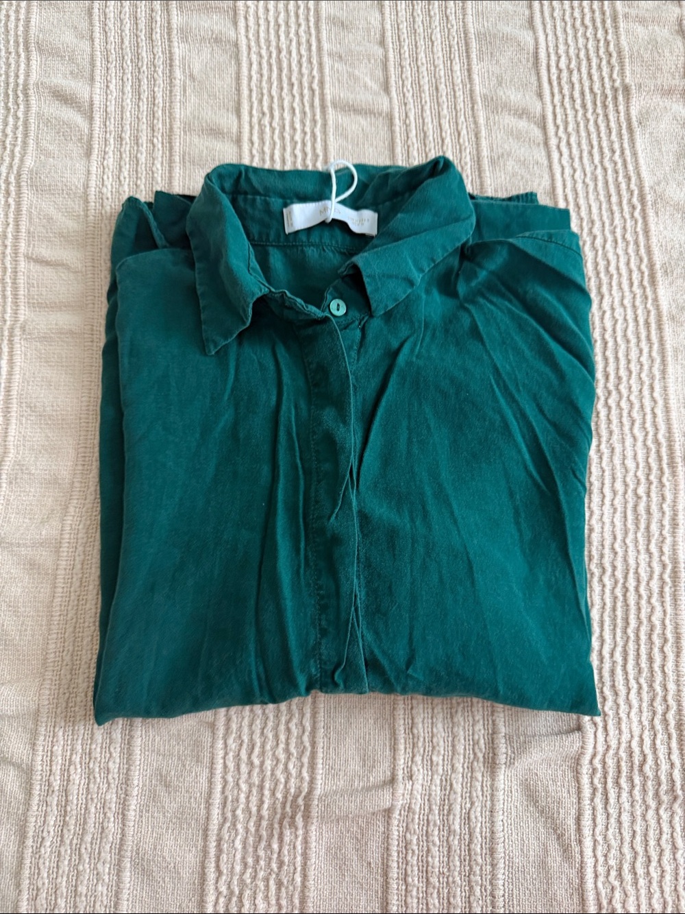 Mango Teal Green Button-Down Shirt